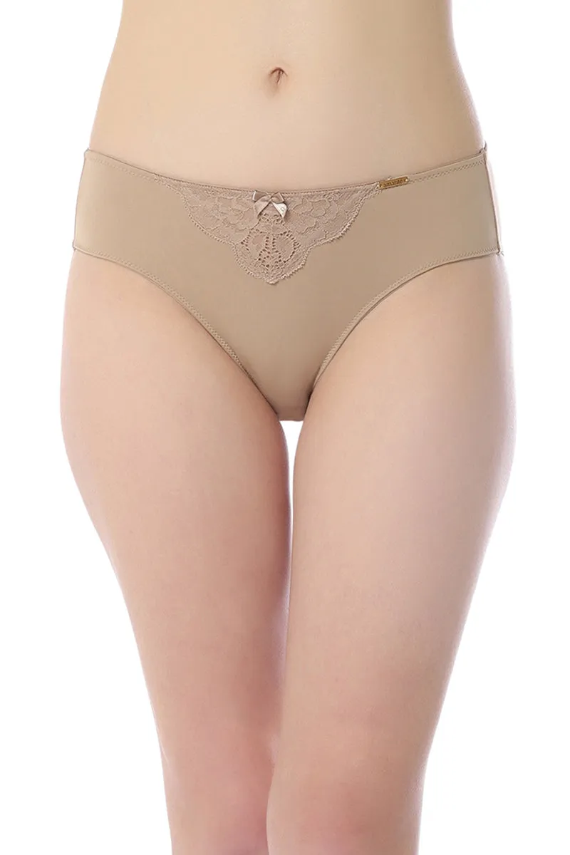 Lace Elegance Bikini Panty - Stucco