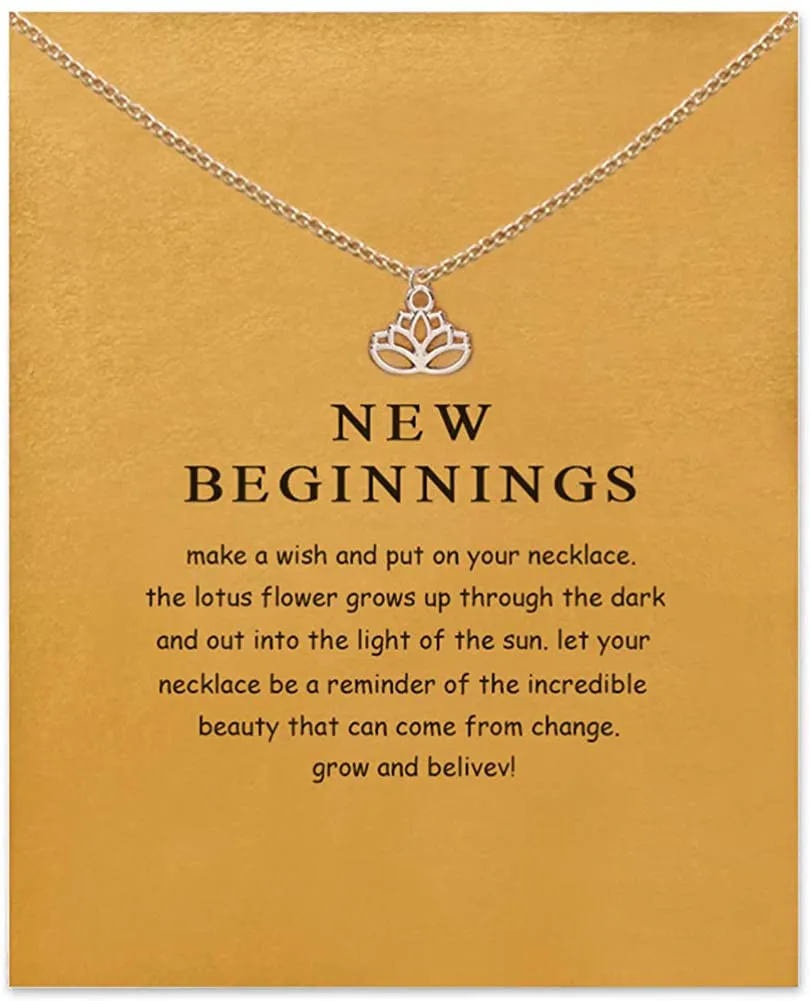 LANG XUAN Friendship Compass Necklace Good Luck Butterfly Pendant Chain Necklace with Message Card Gift Card for Women Girl