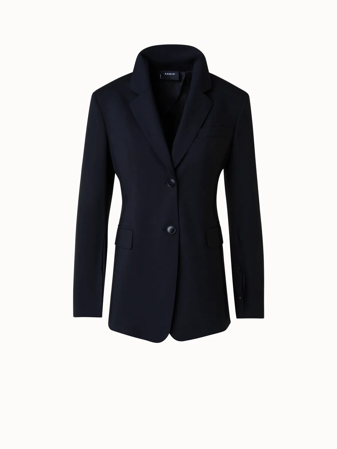 Langer taillierter Wollstretch-Blazer