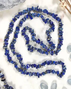 Lapis Lazuli Chip Necklace 36"