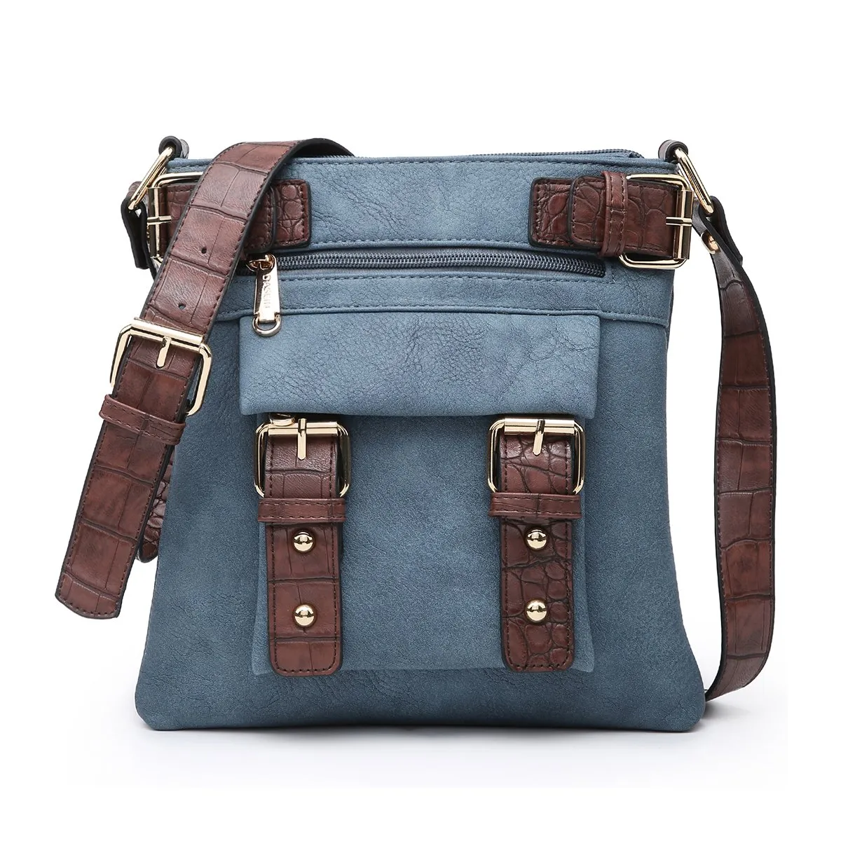 Leather Messenger Crossbody Bag