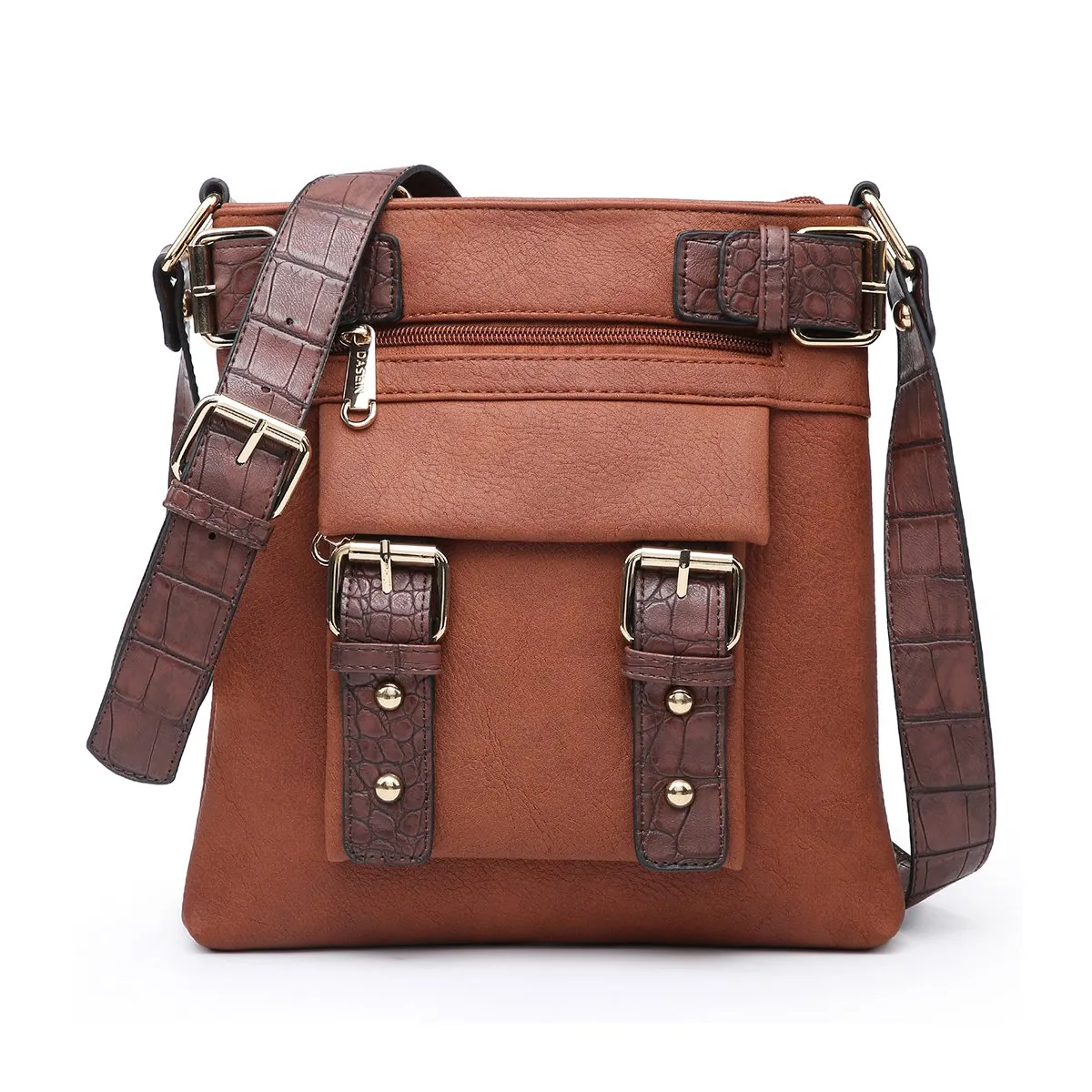 Leather Messenger Crossbody Bag