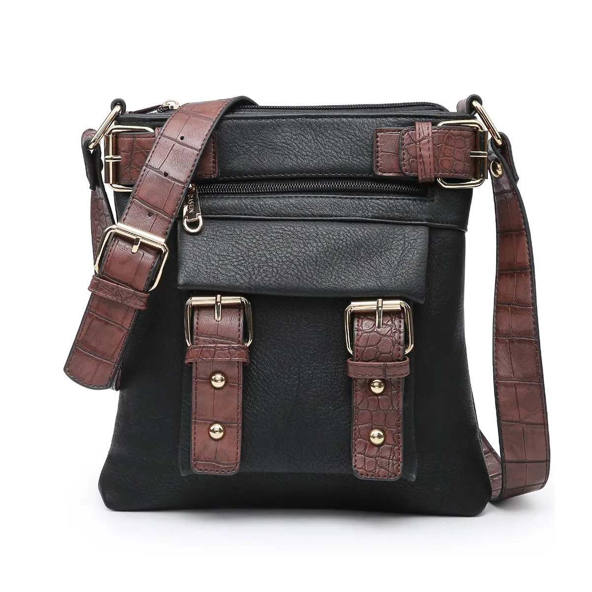 Leather Messenger Crossbody Bag