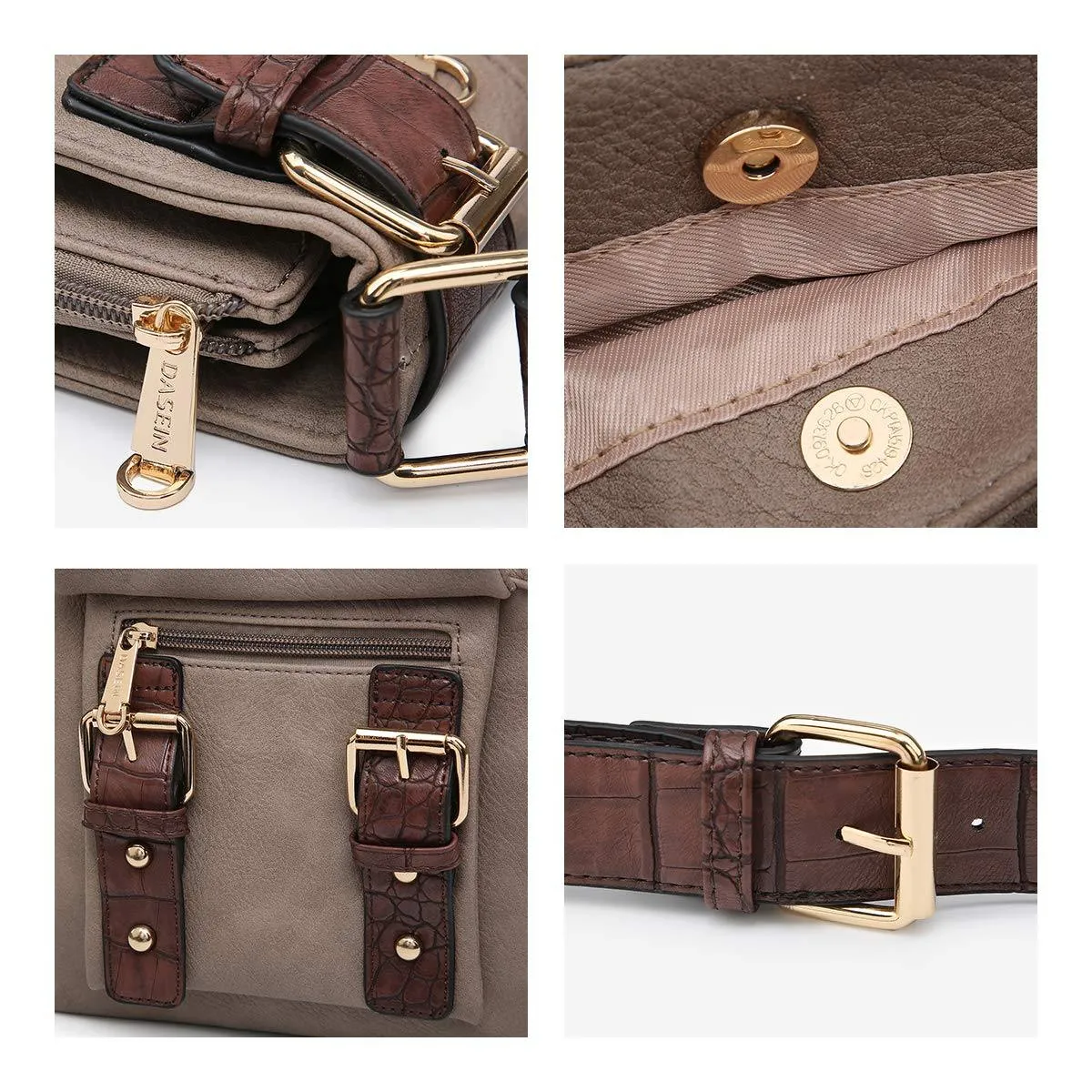 Leather Messenger Crossbody Bag