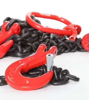 Lifting Chain Sling 2 Leg x 1m with Safety Hooks