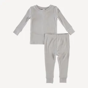 long sleeve crew neck pj set | dove | modal skinny rib