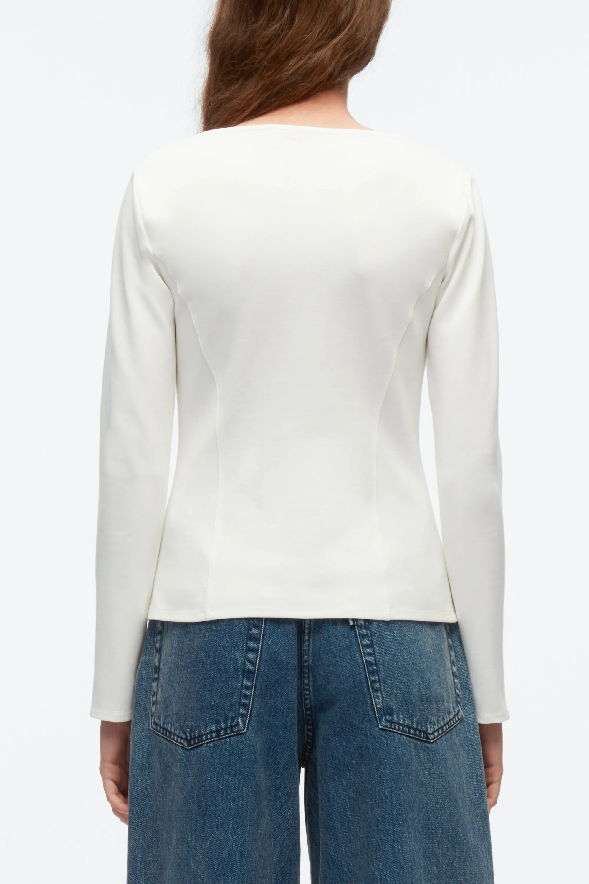 Long Sleeve Top With Ring-Stud Embellishment