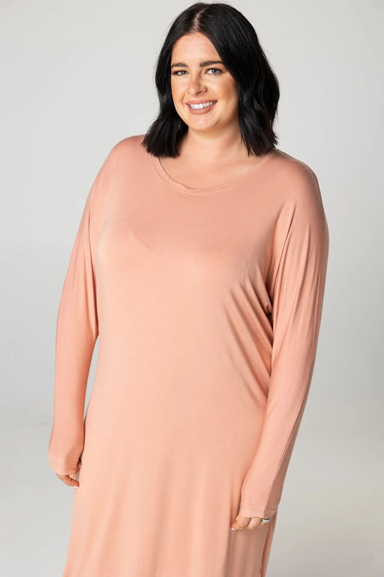 LS Batwing Dress 'Sunset' Bamboo