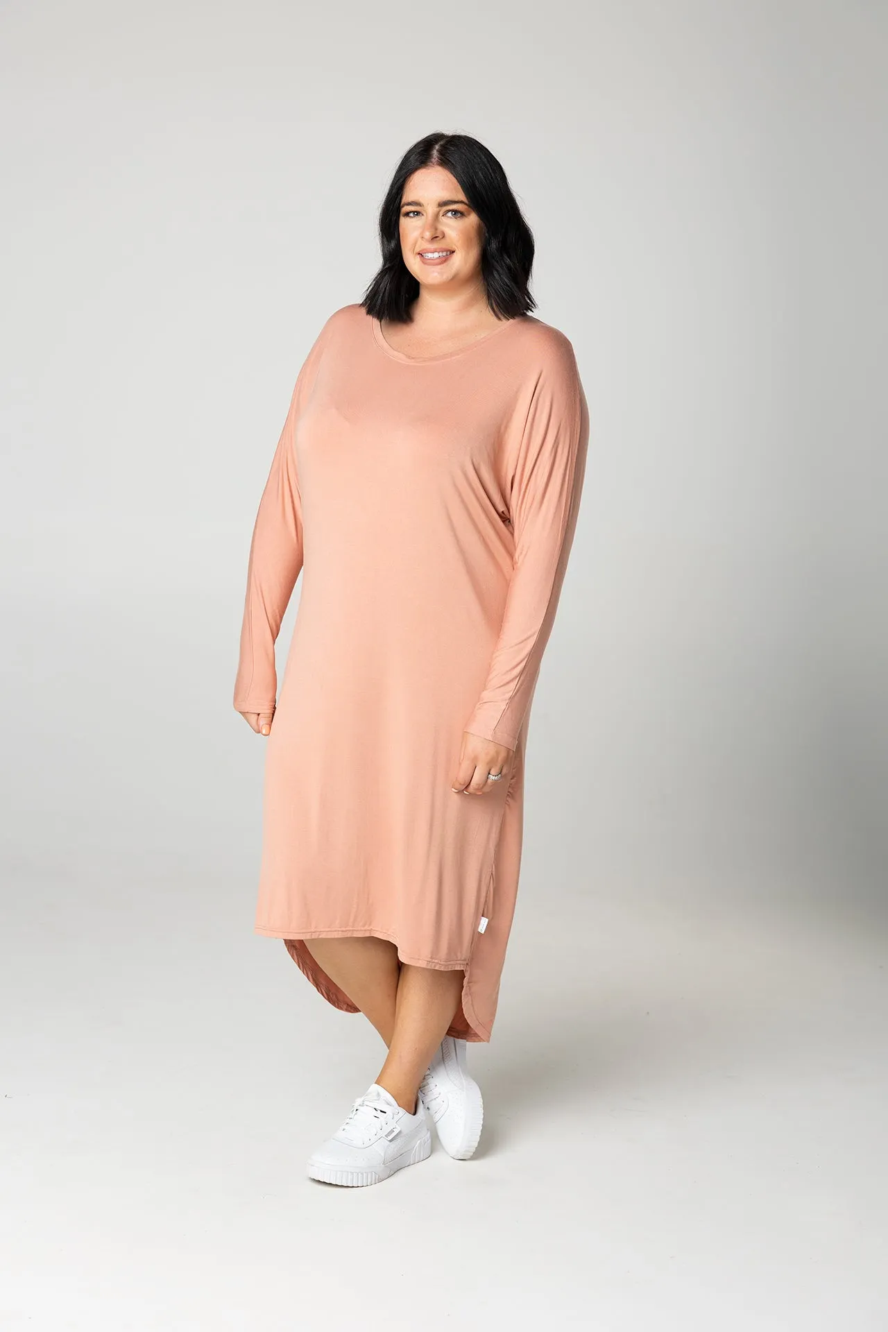 LS Batwing Dress 'Sunset' Bamboo