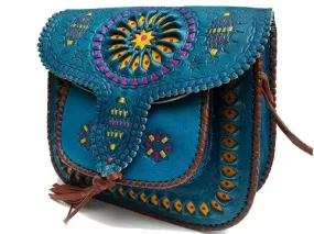 LSSAN Handbag - Turquoise - Embroidered