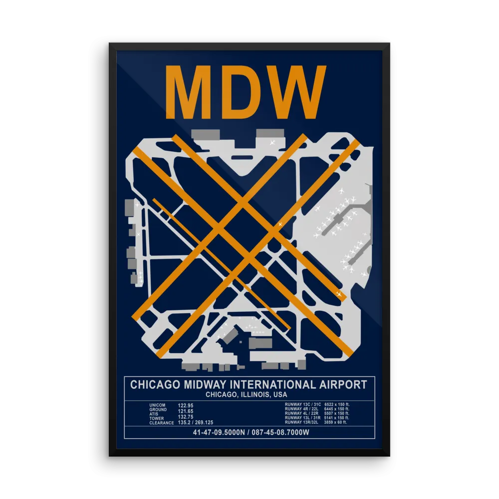 MDW Chicago Midway International Airport Layout Art