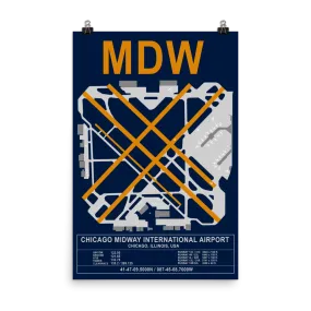 MDW Chicago Midway International Airport Layout Art