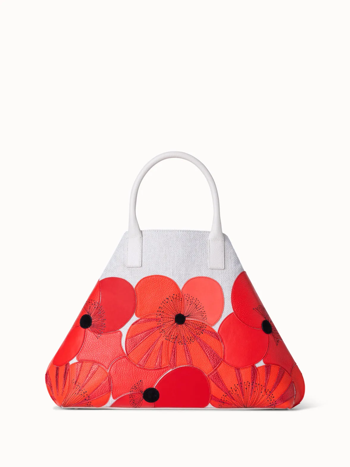 Medium Ai Messenger Bag in Canvas mit Poppies patchwork