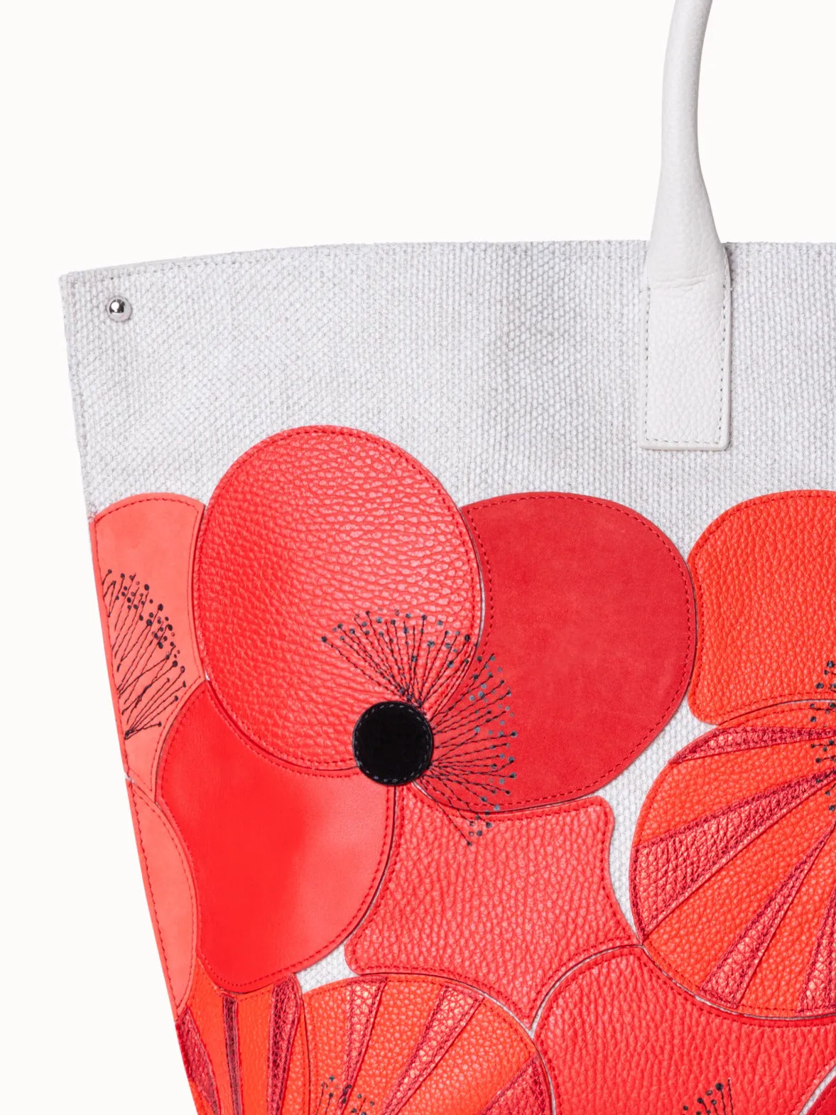 Medium Ai Messenger Bag in Canvas mit Poppies patchwork