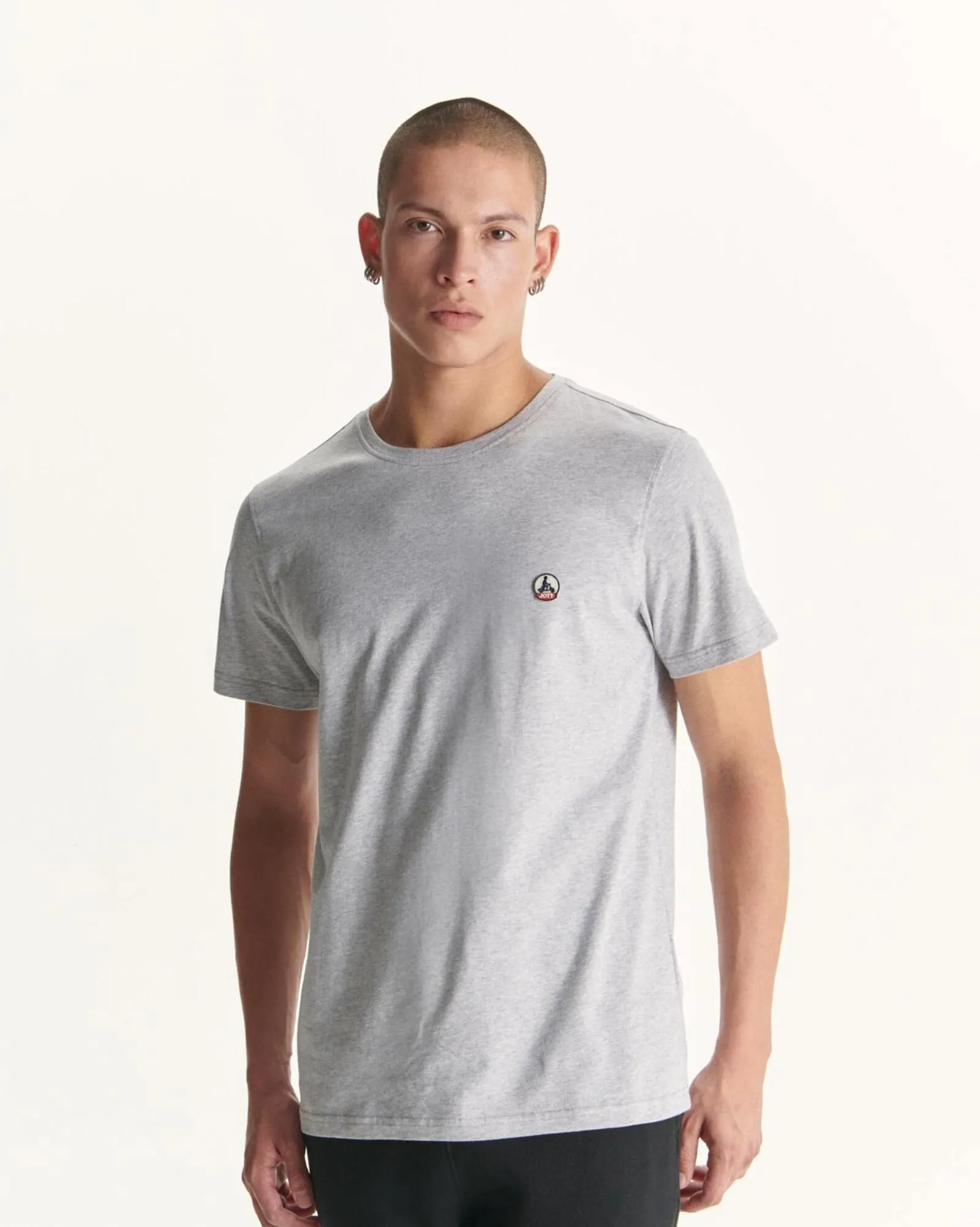 Melange grey Pietro organic cotton T-shirt