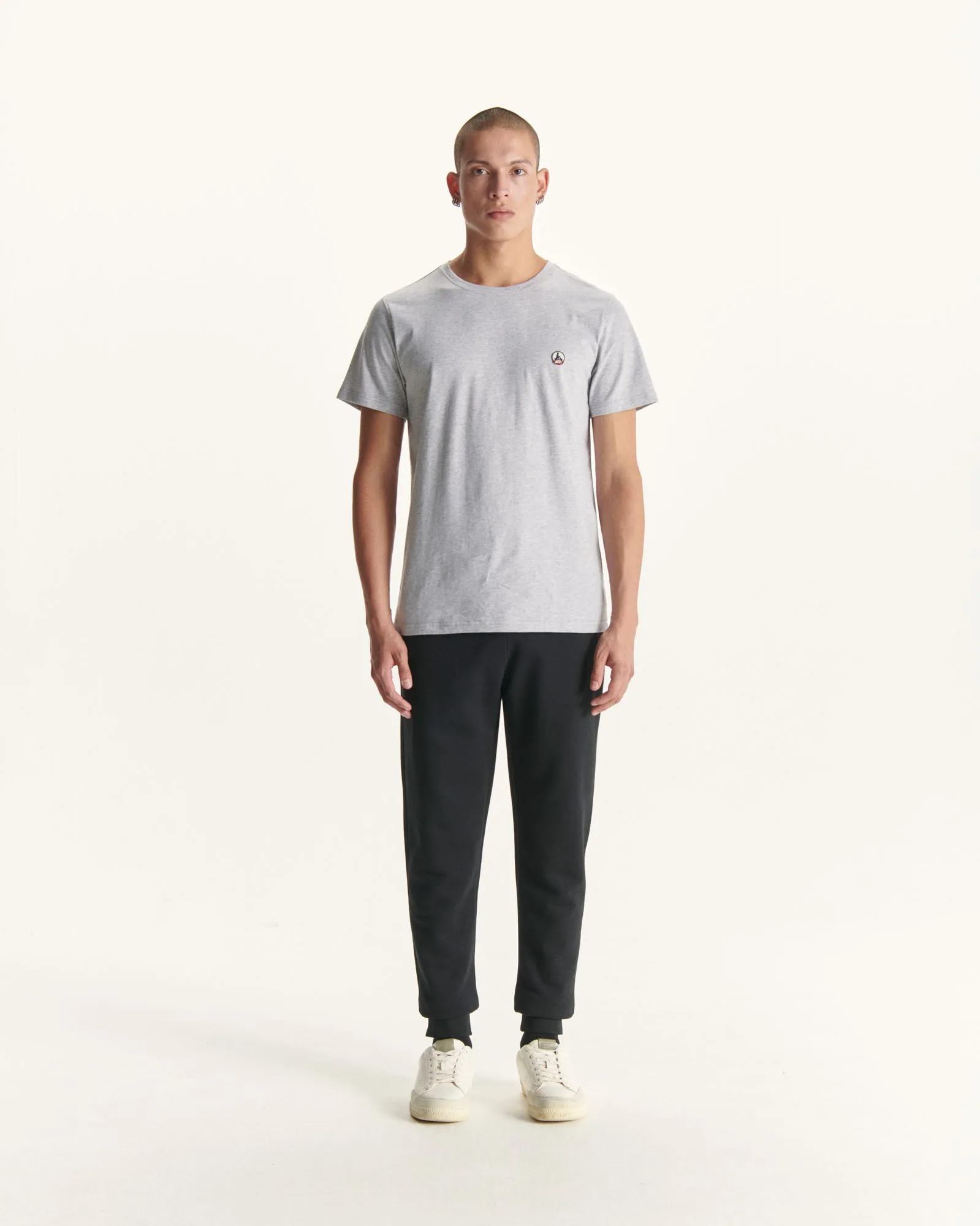 Melange grey Pietro organic cotton T-shirt