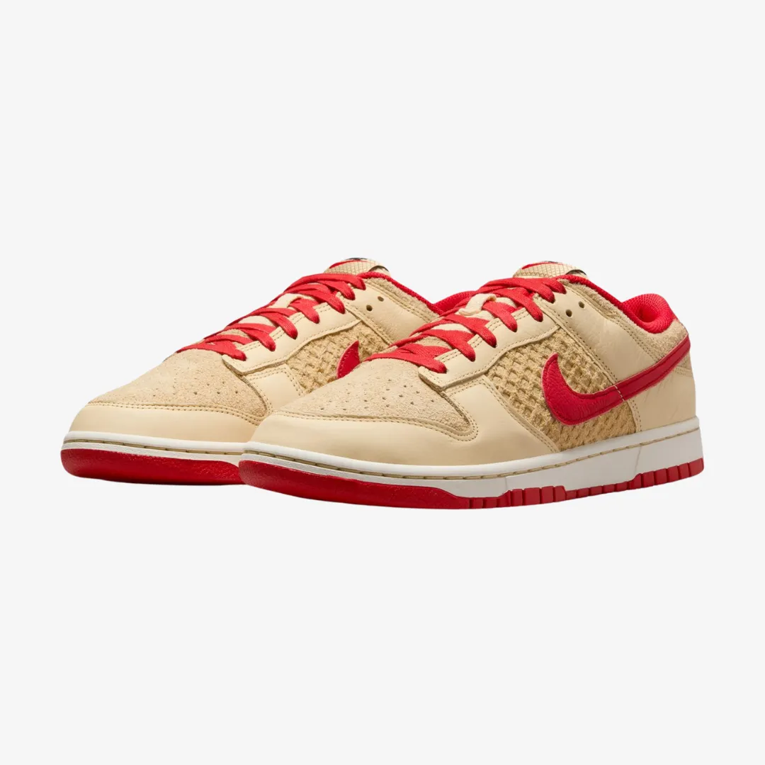 mens nike dunk low se (pale vanilla/university red)