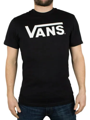 Mens Vans T-Shirt Classic Black White Blue Shirt Print Short XS,S,M,LG,XL XXL