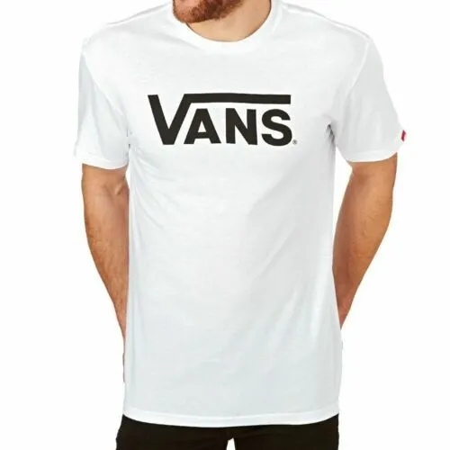 Mens Vans T-Shirt Classic Black White Blue Shirt Print Short XS,S,M,LG,XL XXL