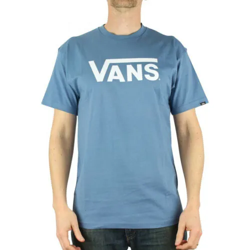 Mens Vans T-Shirt Classic Black White Blue Shirt Print Short XS,S,M,LG,XL XXL