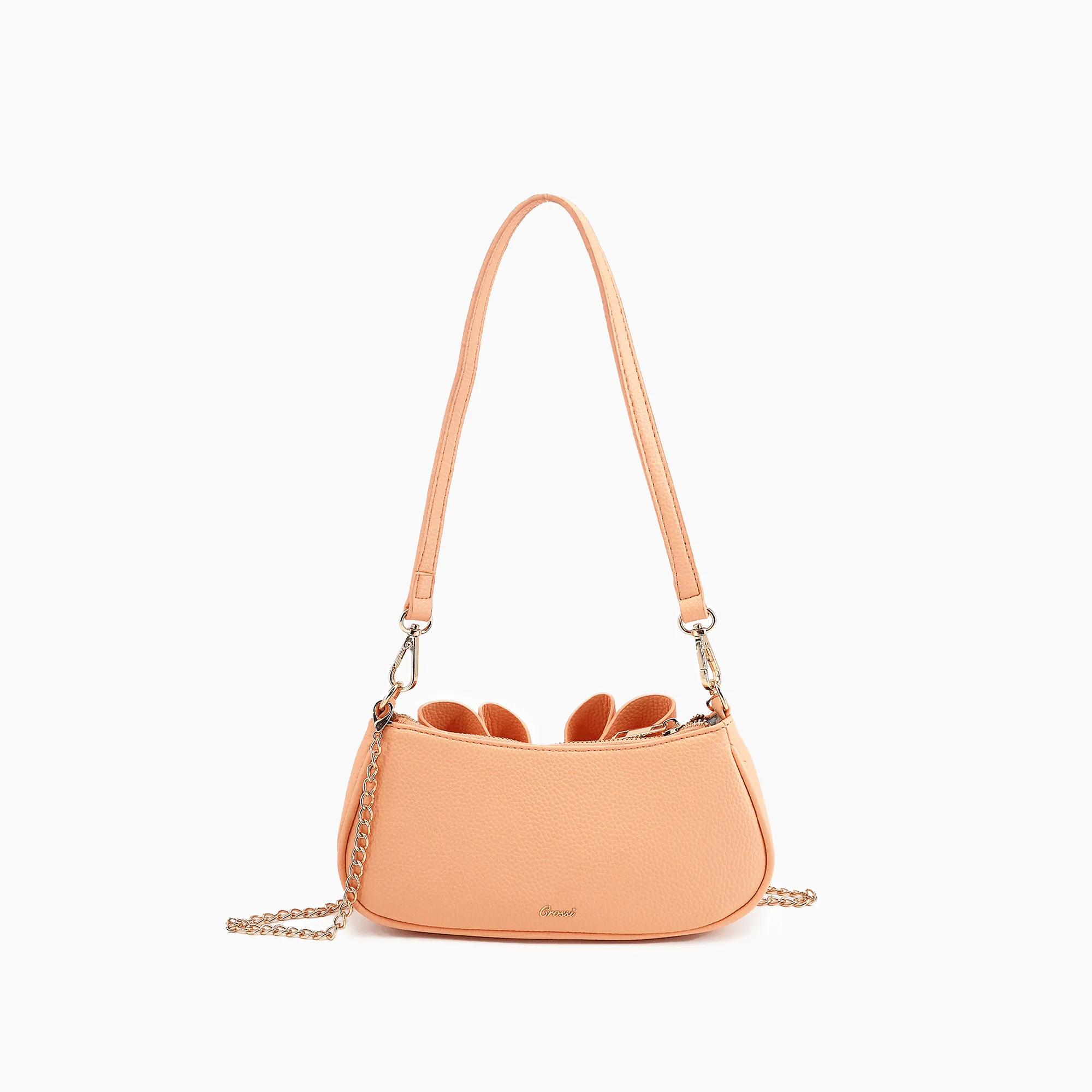 Mini Baguette Bow Pebble Shoulder Bag