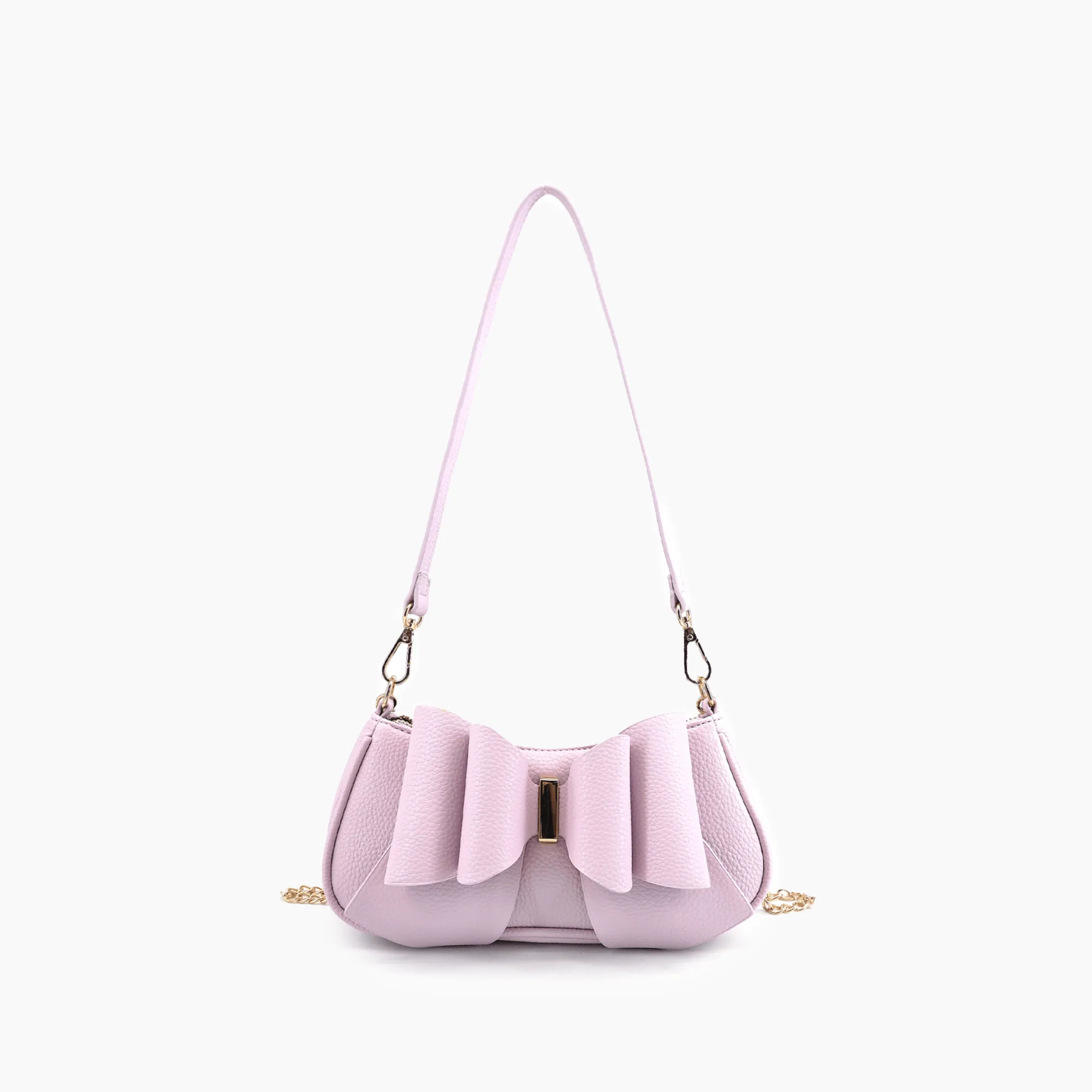 Mini Baguette Bow Pebble Shoulder Bag