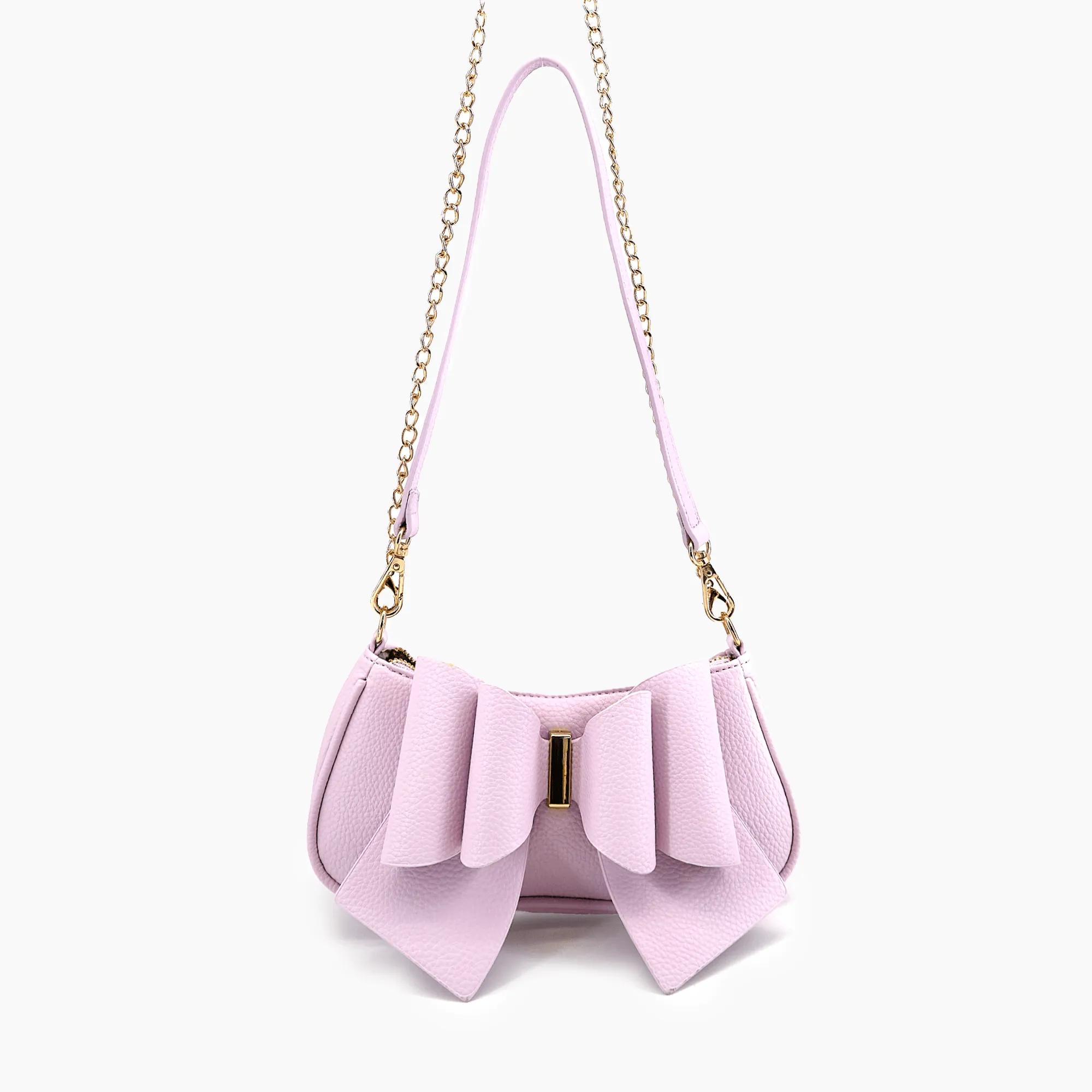 Mini Baguette Bow Pebble Shoulder Bag