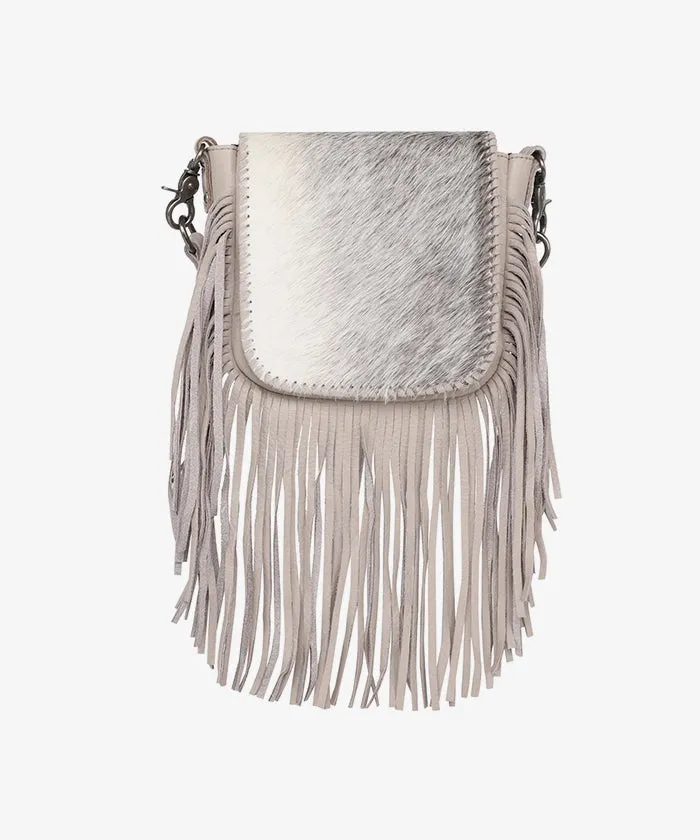 Montana West Genuine Leather Hair-On Fringe Crossbody Bag