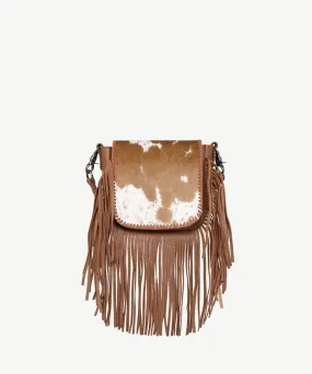 Montana West Genuine Leather Hair-On Fringe Crossbody Bag