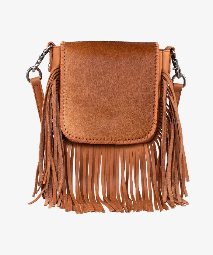 Montana West Genuine Leather Hair-On Fringe Crossbody Bag