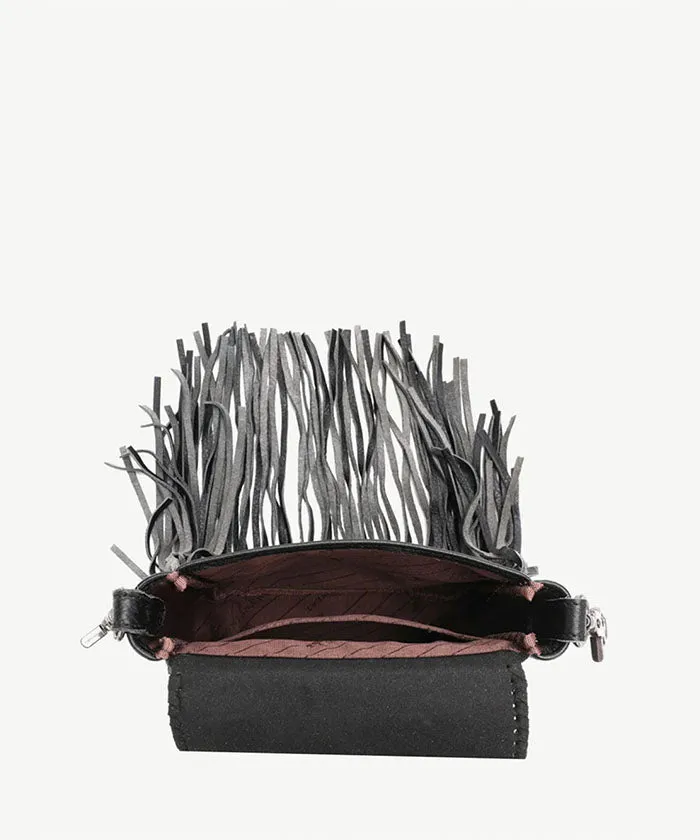 Montana West Genuine Leather Hair-On Fringe Crossbody Bag