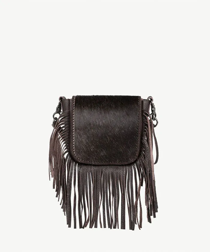 Montana West Genuine Leather Hair-On Fringe Crossbody Bag