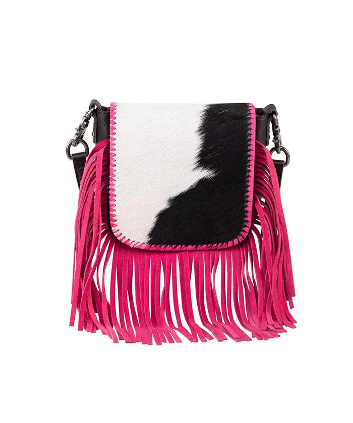 Montana West Genuine Leather Hair-On Fringe Crossbody Bag