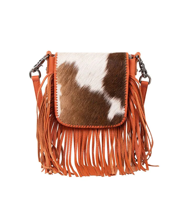 Montana West Genuine Leather Hair-On Fringe Crossbody Bag