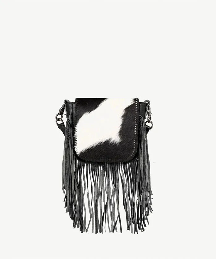 Montana West Genuine Leather Hair-On Fringe Crossbody Bag