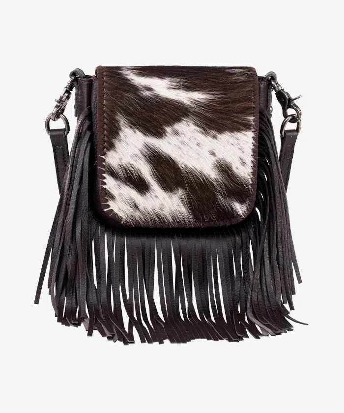 Montana West Genuine Leather Hair-On Fringe Crossbody Bag