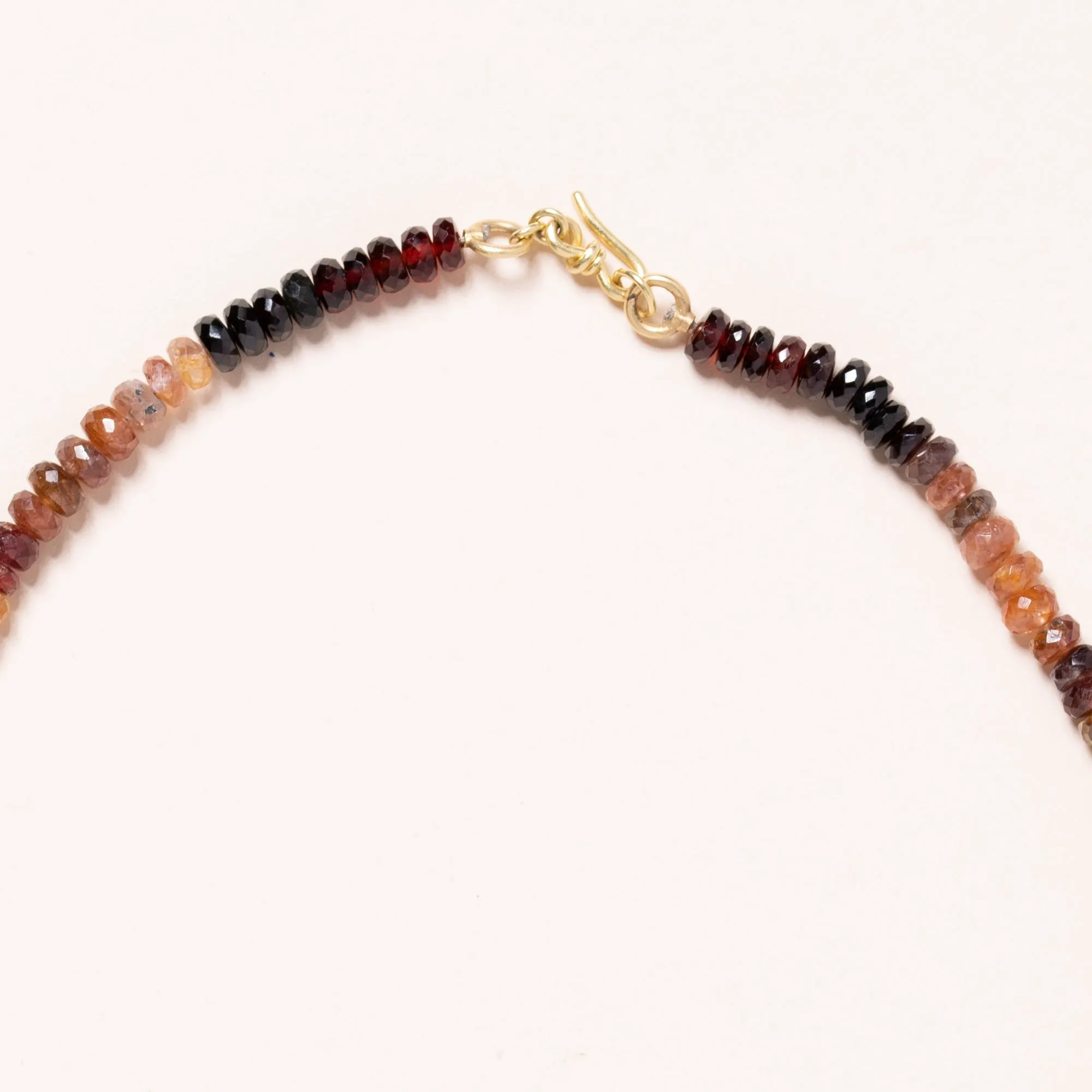 Multi Colored Garnet with Pierced Gold Pendants Necklace