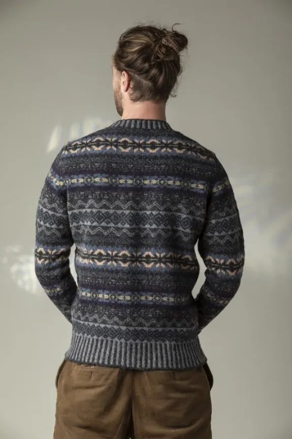 NEW Eribe Brodie Fair Isle Sweater in Cliff