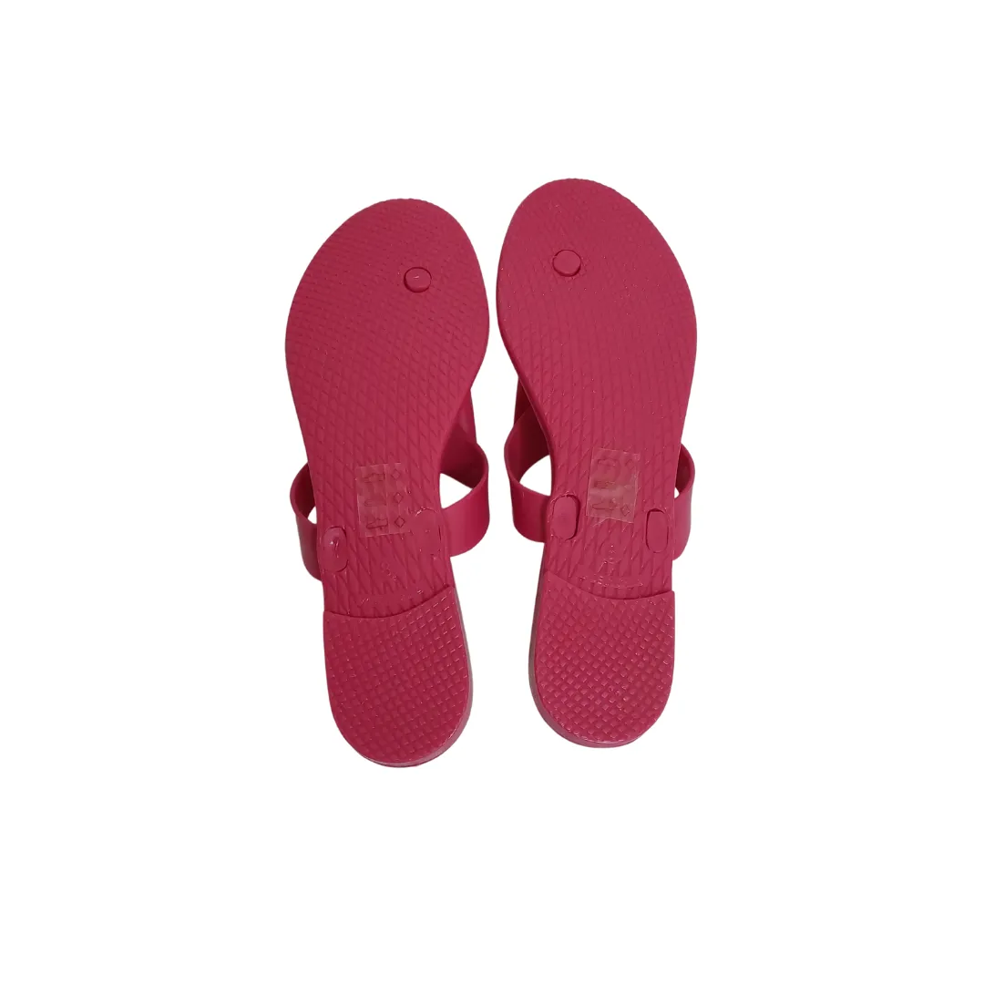 Nine West Pink 'Forgiveme' Jelly Thong Sandals | Like New |