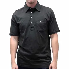 Palmland Solid Textured Short Sleeve Knit Big and Tall Black