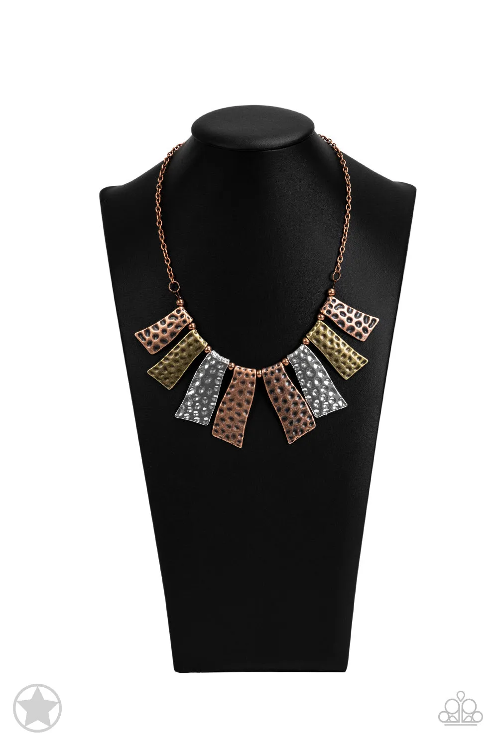 Paparazzi A Fan Of The Tribe - Copper Multi Necklace