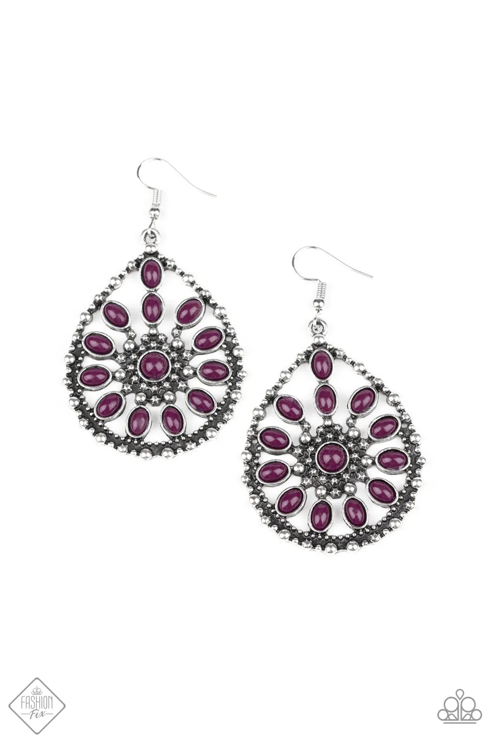 Paparazzi Accessories  - Free To Roam Fashion Fix Purple Earrings January 2020