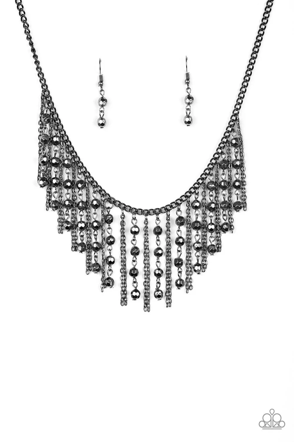 Paparazzi Necklace ~ Rebel Remix - Black Fringe Necklace