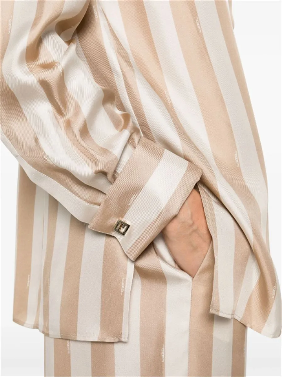 PEQUIN-STRIPE SILK SHIRT