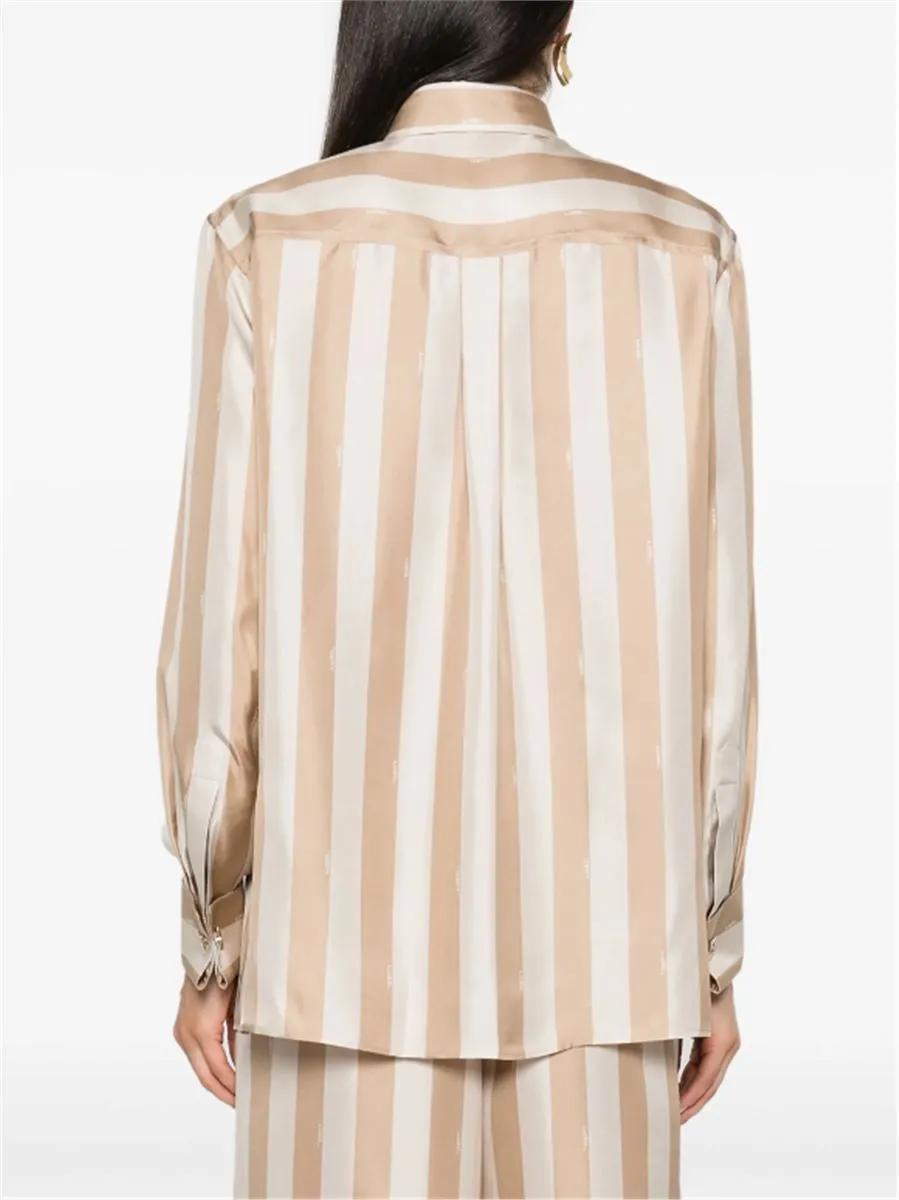 PEQUIN-STRIPE SILK SHIRT