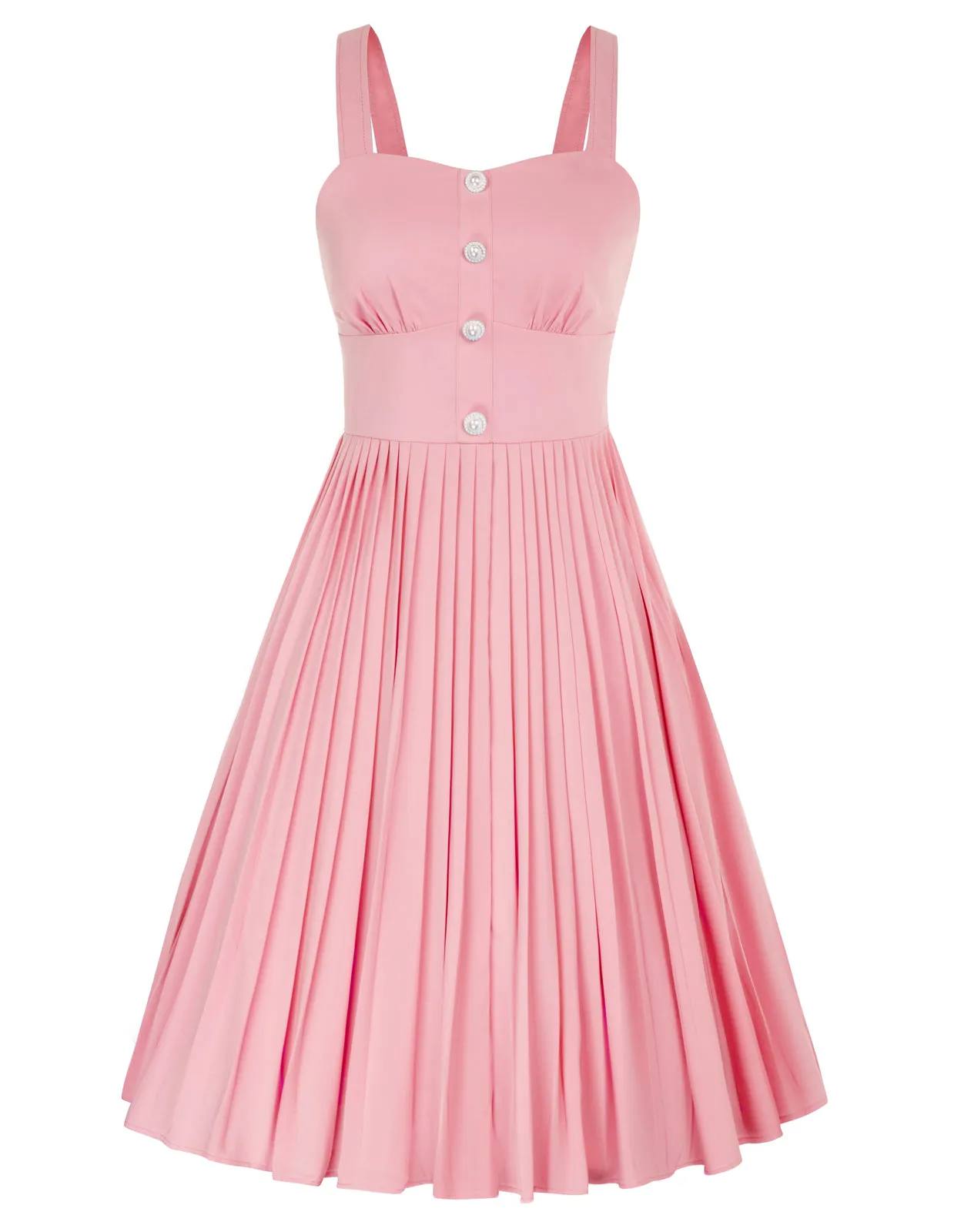 Pleated Dress with Cape Sweetheart Neck Smocked Back A-Line Dress