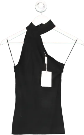 PRETTY LAVISH Black Miak Cut Out Knit Top UK XS