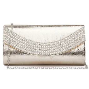 PU Leather Rhinestone Evening Bags Formal Wedding Party Purse Dasein