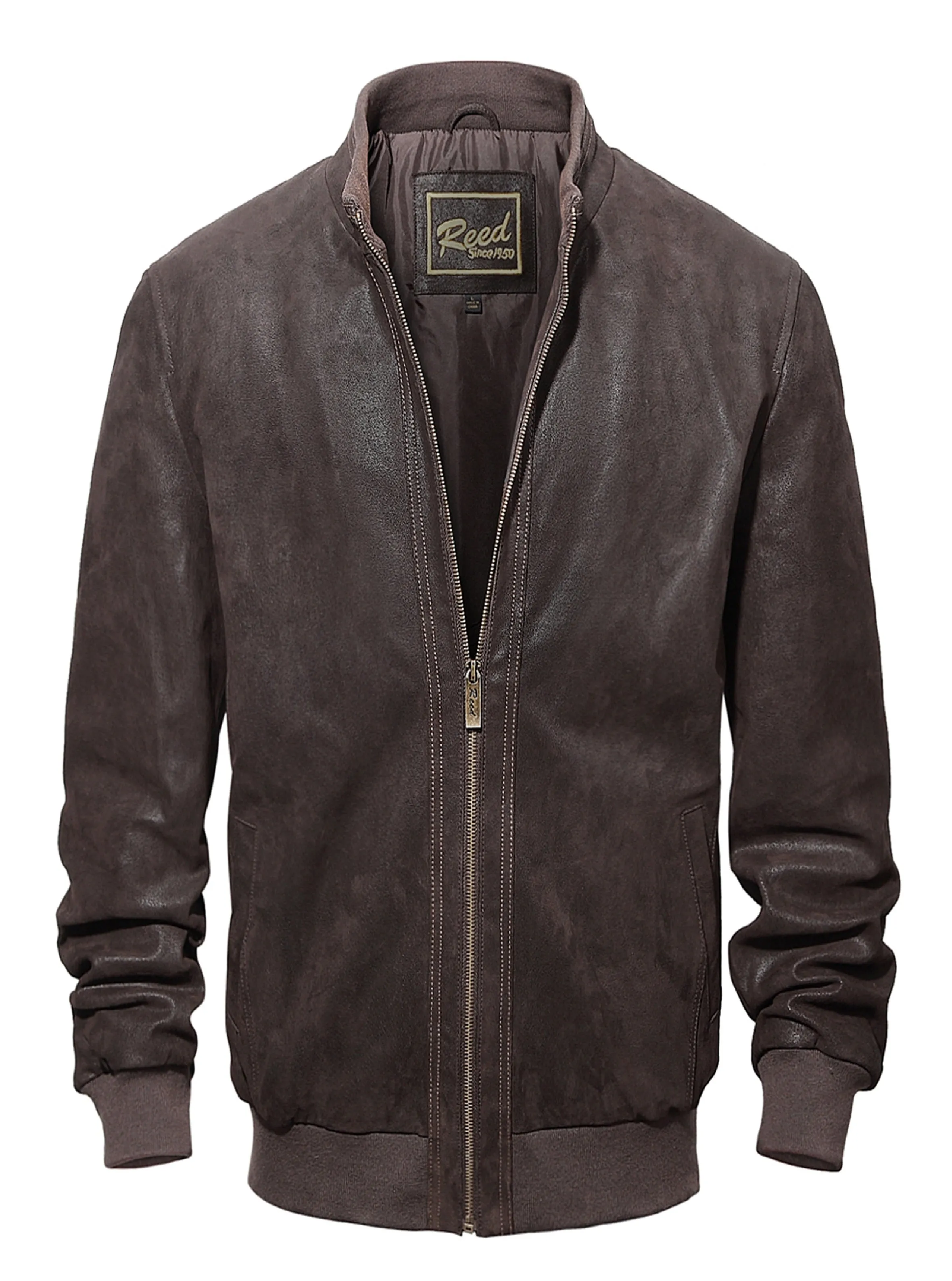 REED Men's Baseball Suede Leather Jacket (Imported)