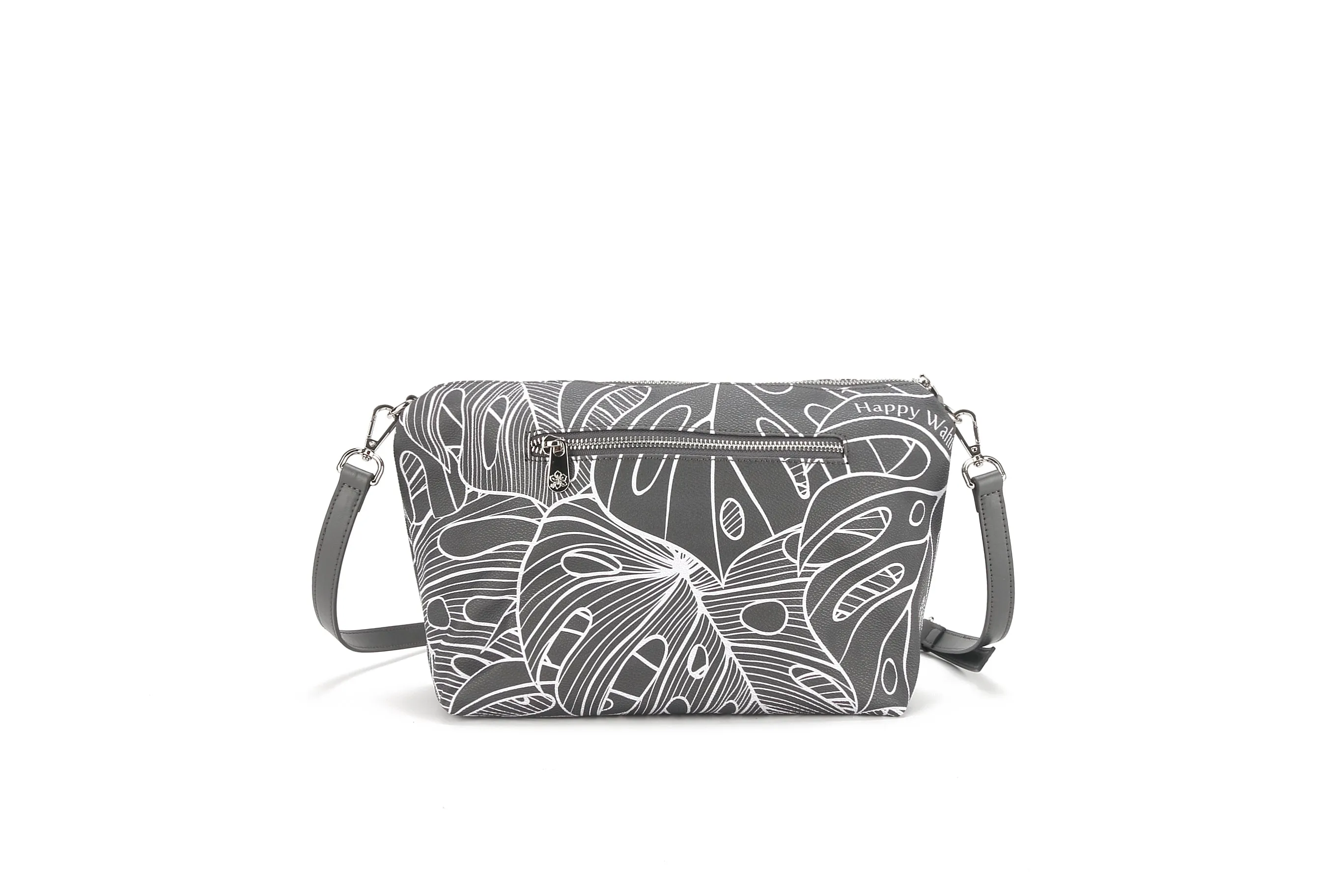 Reversible Tote Nancy Large Monstera Lines Grey